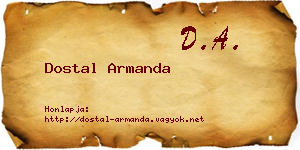 Dostal Armanda névjegykártya